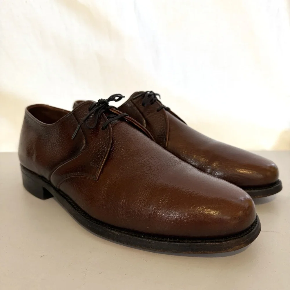 Weyenberg Massagic Mens Dress Shoes 8 Brown‎ Pebble Grain Leather Oxford USA
